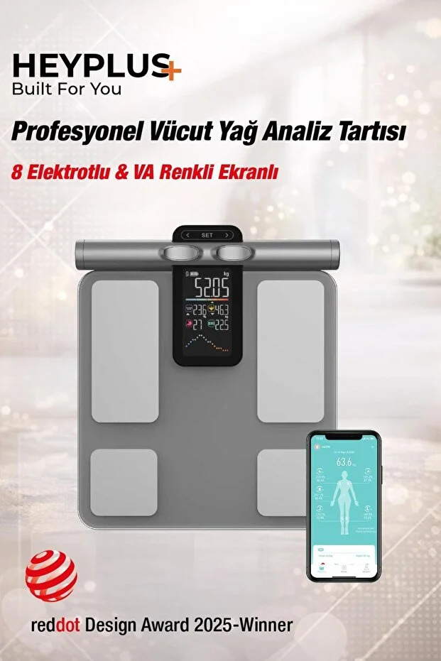 Profesyonel Akıllı Bluetooth Tartı Baskül 8 Elektrotlu Hassas Yağ Ölçer Vücut Analiz Tartısı Profesyonel Akıllı Bluetooth Tartı Baskül 8 Elektrotlu Hassas Yağ Ölçer Vücut Analiz Tartısı
